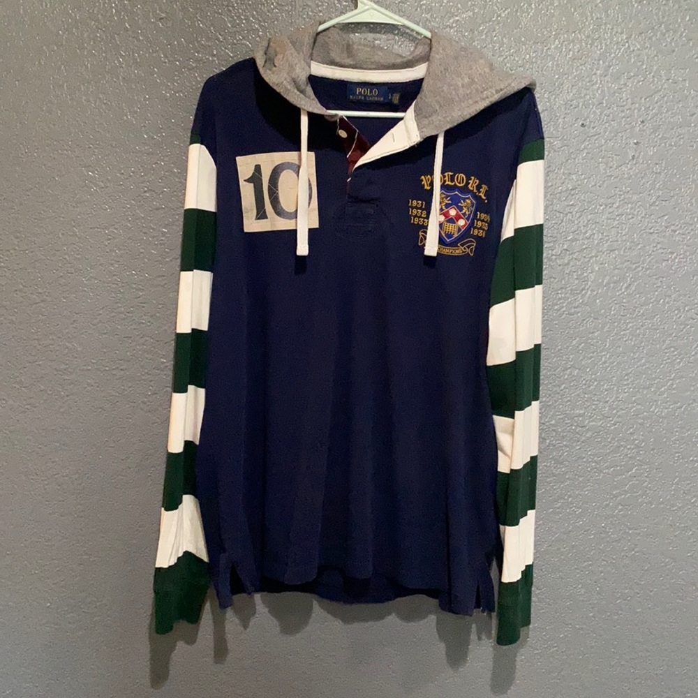 L Ralph Lauren rugby with hoodie